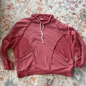 BiBi Oversized Rose Hoodie with Open Pockets